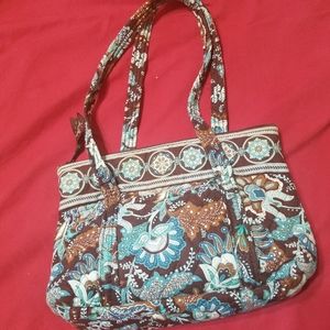 Vera Bradley brown and blue floral purse